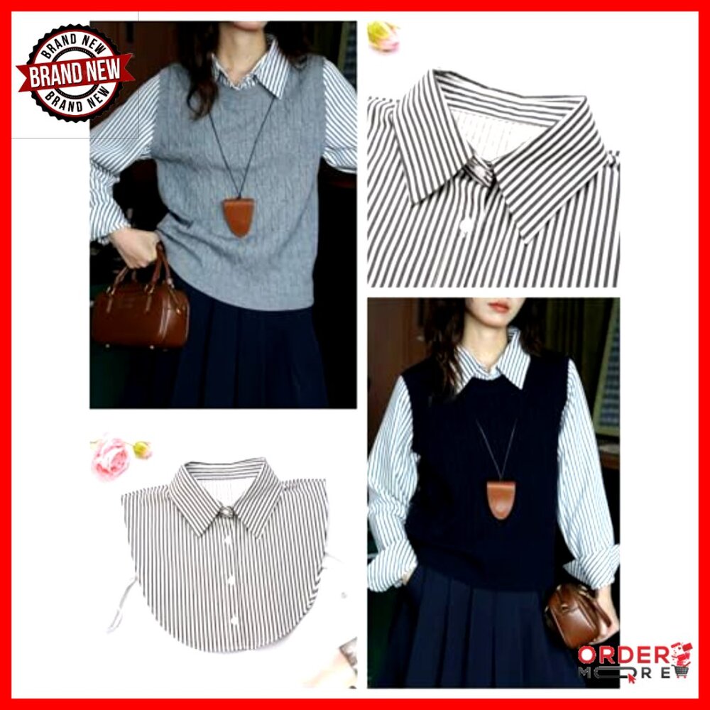 Cotton Detachable Dickey Collar Blouse Top One Size Fits S-M-L - Picture 4 of 7